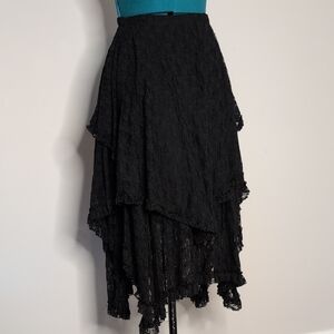 Bluivy Black Asymmetrical Lace Skirt